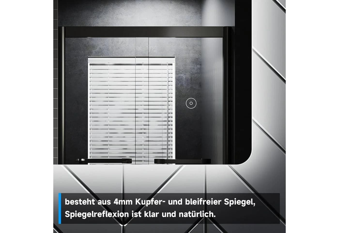 SONNI Badspiegel 80x60 cm LED Antibeschlag Wandspiegel IP44 - Bild 5