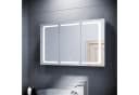 SONNI Spiegelschrank Badezimmerspiegelschrank Edelstahl LED-Licht 105x65 cm Touch Steckdose 3-türig Anti-Fog Bild 2