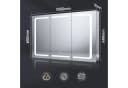 SONNI Spiegelschrank Badezimmerspiegelschrank Edelstahl LED-Licht 105x65 cm Touch Steckdose 3-türig Anti-Fog Bild 3