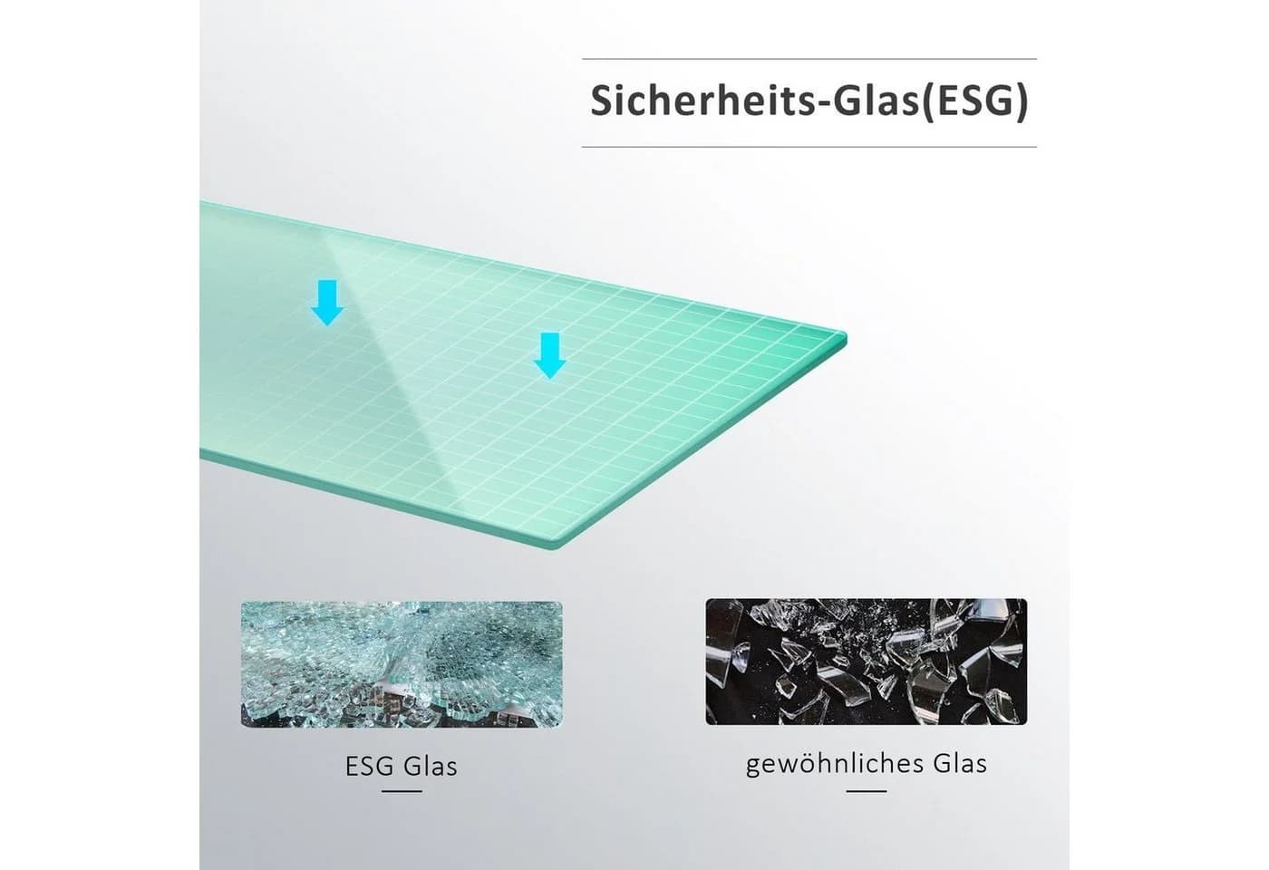 SONNI Dusch-Schiebetür 100-170cm Nischendusche Silber - Bild 3