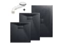 SONNI Duschwanne Schieferoptik Schwarz SMC Antirutsch Inkl. Siphon Bild 2