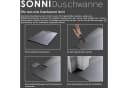 SONNI Duschwanne Schieferoptik Grau SMC 100-160cm Rechteckig Bild 3