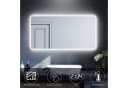 SONNI Badspiegel 120x60 cm LED Uhr Temperaturanzeige Kaltweiß Bild 2