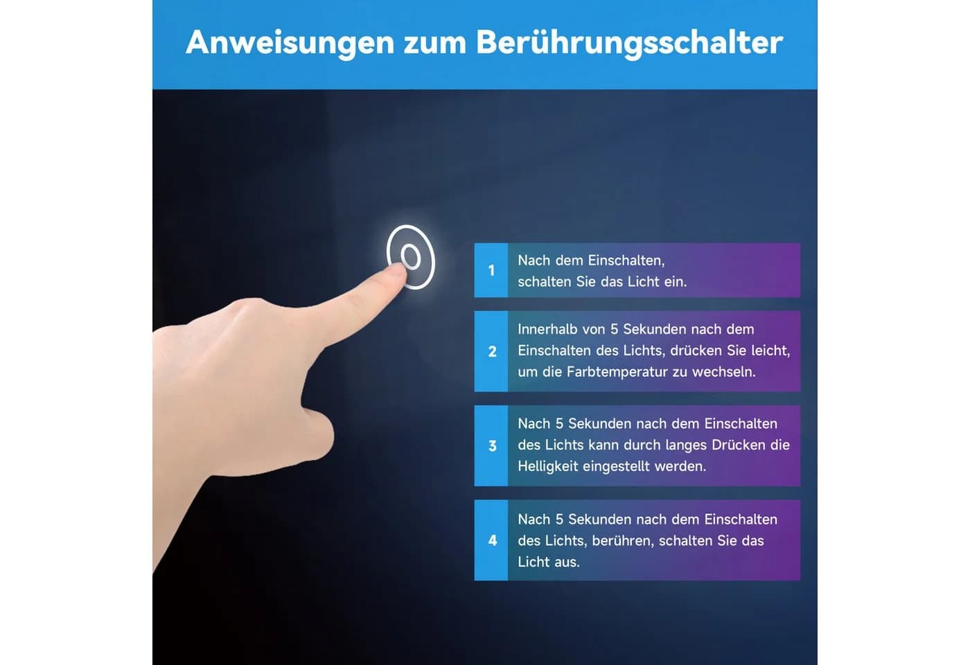 SONNI Badspiegel 80x60 cm LED-Lichtspiegel mit Anti-Beschlag-Funktion - Bild 3