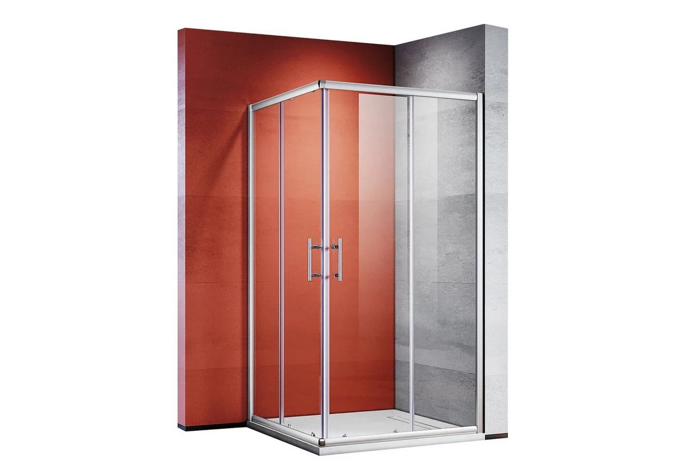 SONNI Eckdusche Duschkabinen Eckeinstieg Doppel Schiebetüren Dusche 70x70 cm - Bild 2