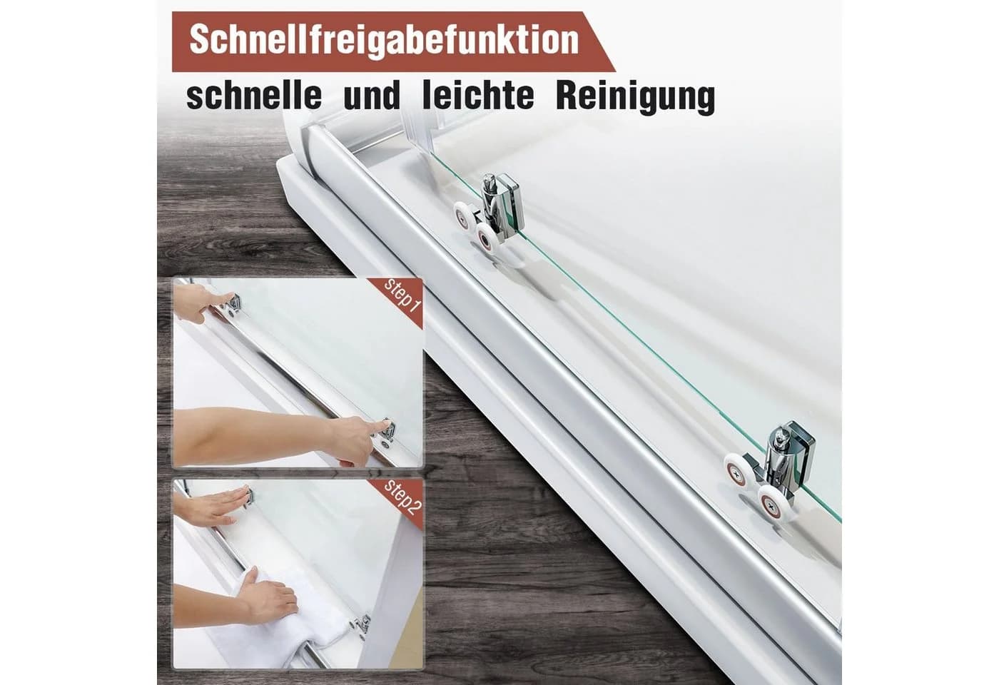 SONNI Eckdusche Duschkabinen Eckeinstieg Doppel Schiebetüren Dusche 70x70 cm - Bild 4
