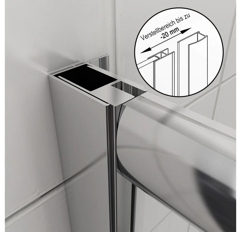 SONNI Eckdusche Duschkabinen Eckeinstieg Doppel Schiebetüren Dusche 70x70 cm - Bild 5