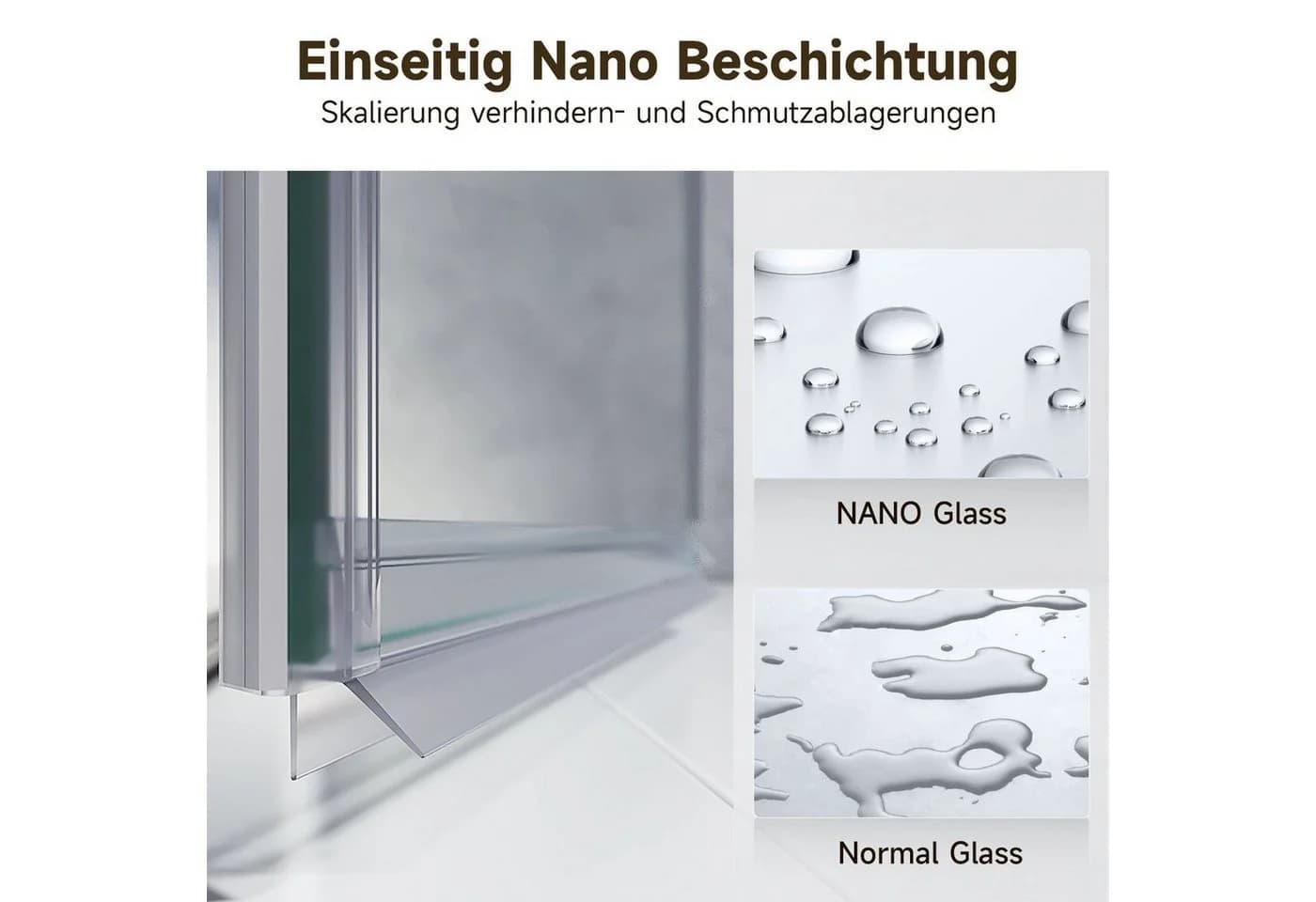 SONNI Dusch-Falttür 76x195 cm Nano Glas Sicherheitsglas - Bild 4