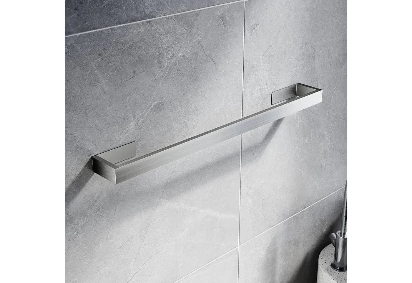 SONNI Handtuchhaken Edelstahl 60cm Schwarz/Silber Wandmontage