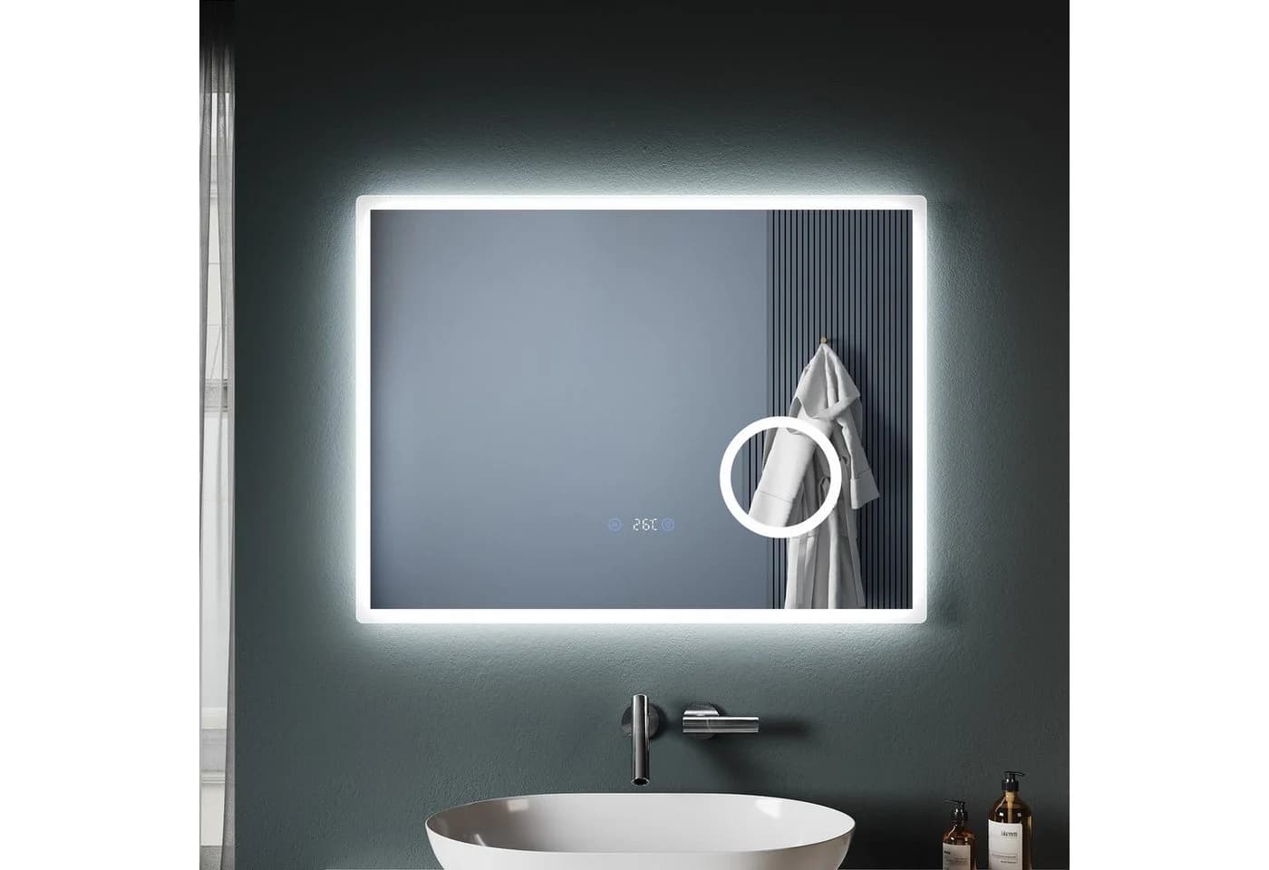 SONNI LED Badezimmerspiegel 100x60cm Silber - Bild 2
