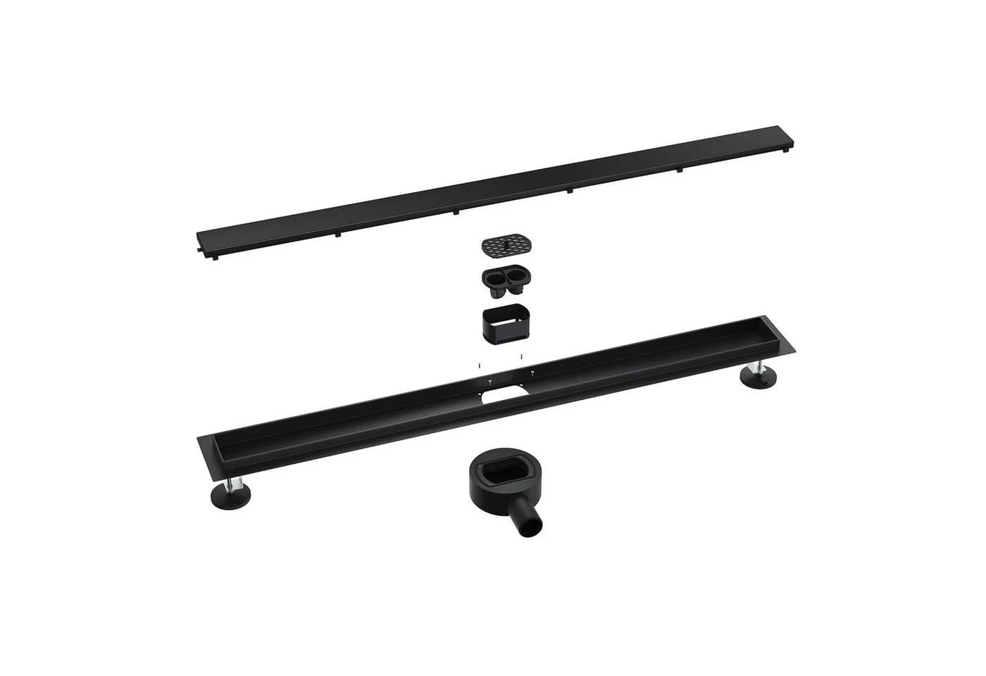 SONNI Duschrinne Edelstahl 50-110 cm 360° verstellbarer Bodenablauf - Bild 2