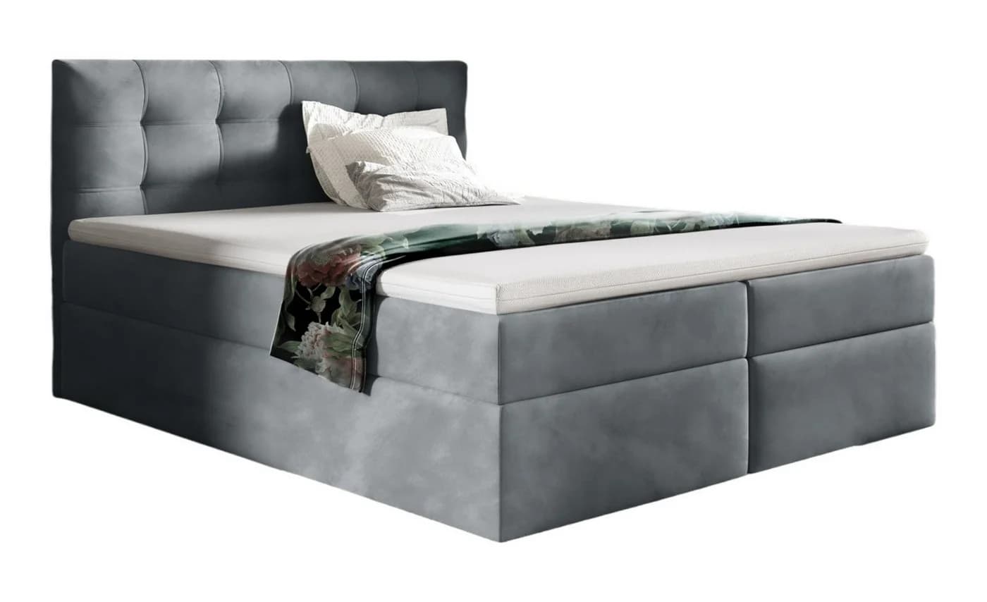 Fun Möbel Boxbett OVIEDO XL Stoff Fresh inkl. Bettkästen & Kaltschaumtopper