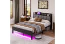 HOMERECOMMEND Metallbett mit USB-Anschlüssen und LED-Beleuchtung Bild 2
