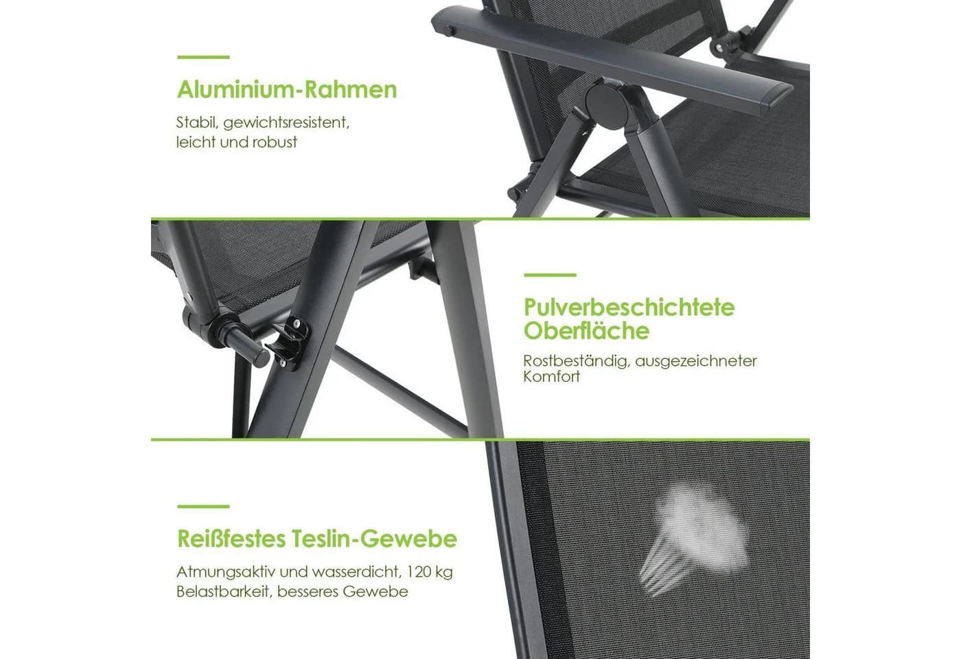 TLGREEN Gartenlounge-Set 3-TLG Aluminium WPC - Bild 5
