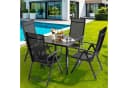 TLGREEN Gartentisch Aluminium Schwarz Quadratisch Wetterfest Bild 1