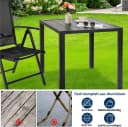TLGREEN Gartentisch Aluminium Schwarz Quadratisch Wetterfest Bild 4