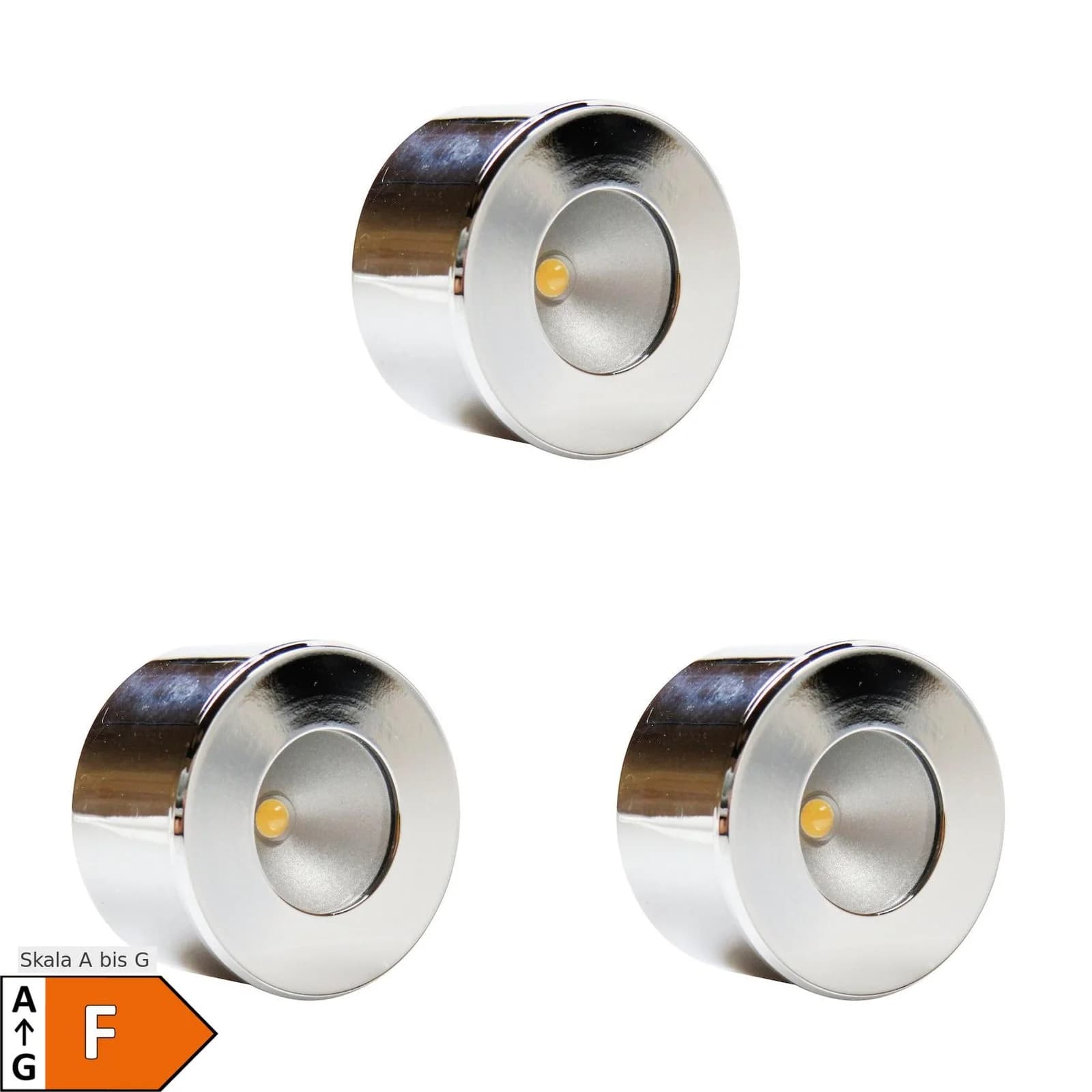 kalb Mini-Star LED Einbaustrahler Chrom Alu Set Warmweiß