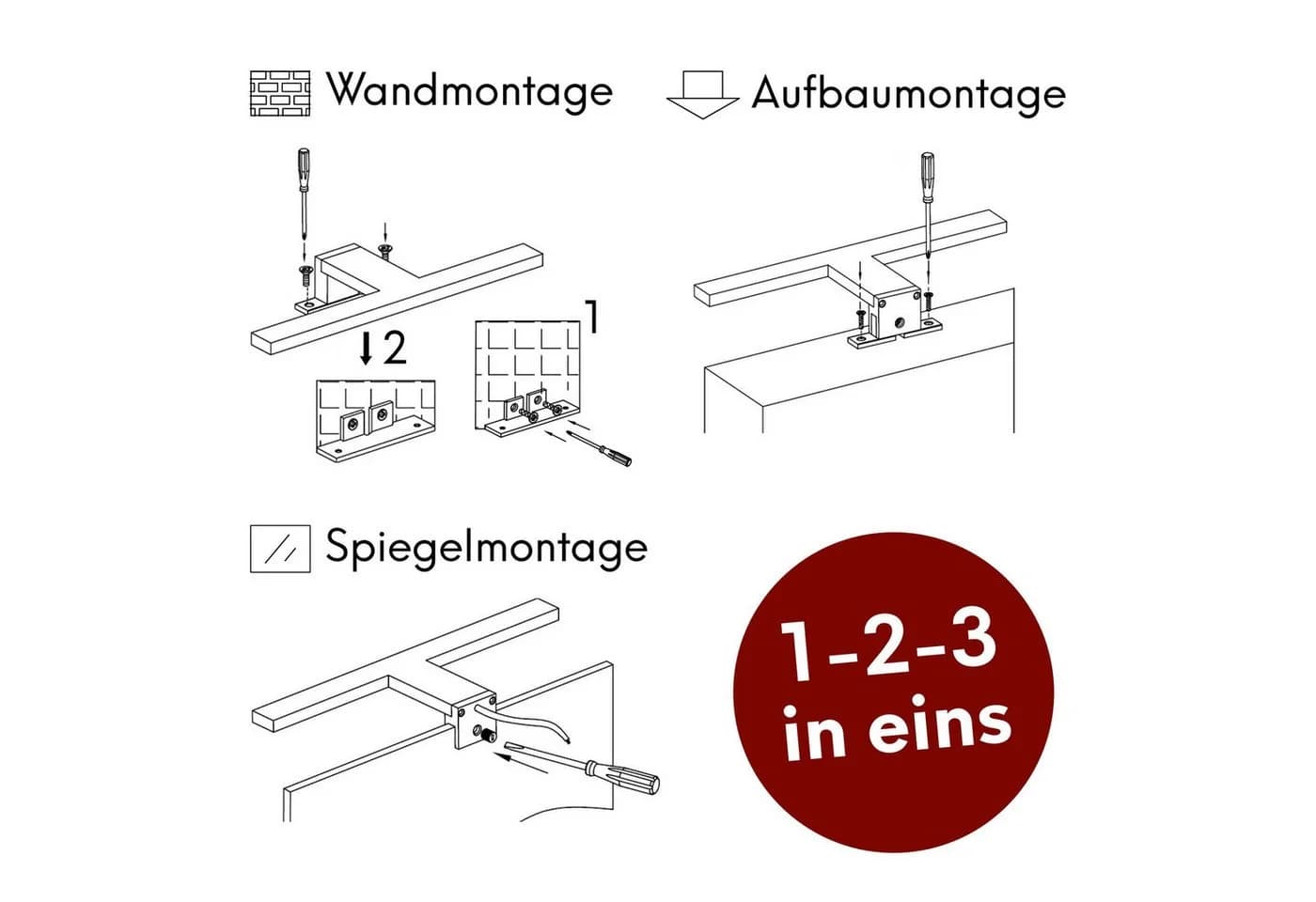 kalb LED Spiegelleuchte 300mm verchromt warmweiß - Bild 4