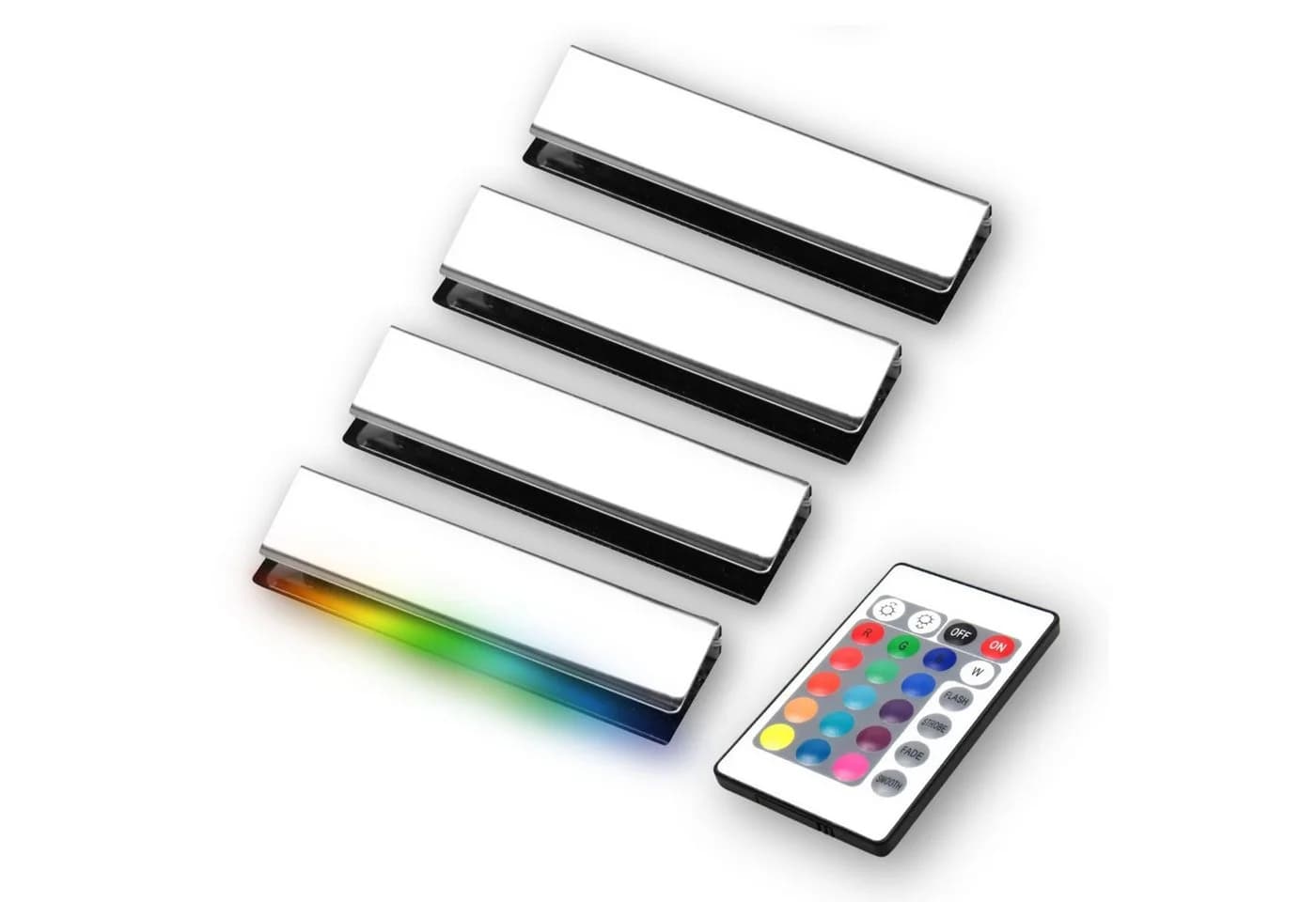 kalb LED Glaskantenbeleuchtung RGB Vitrinenbeleuchtung Clip Glas, 4er Set - Bild 2
