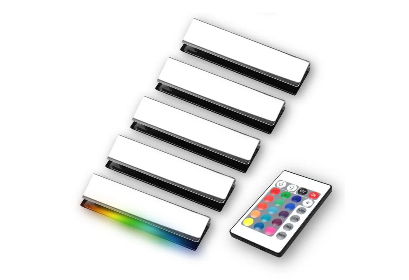 kalb LED Glaskantenbeleuchtung RGB Verchromt 5er Set - Bild 2