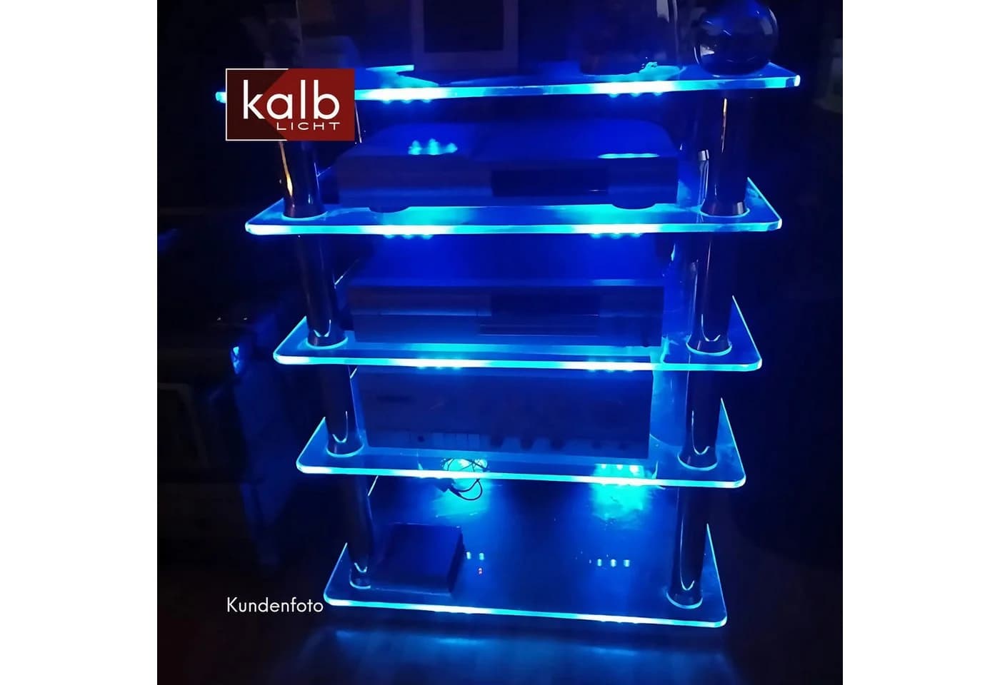 kalb LED Glaskantenbeleuchtung RGB Verchromt 6er Set