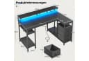 Klyvvo Gaming Schreibtisch L-Form Schwarz mit 3 Schubladen, LED & USB Bild 3