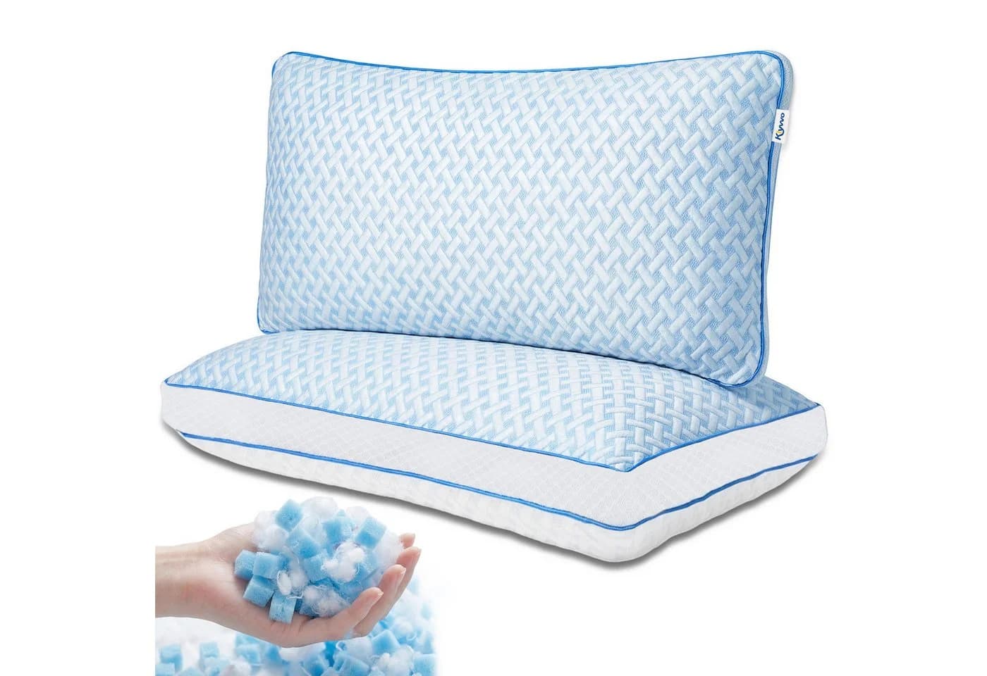 Klyvvo Gel Memory Foam Kissen mit Höhenverstellung & abnehmbarem Bezug - Bild 2