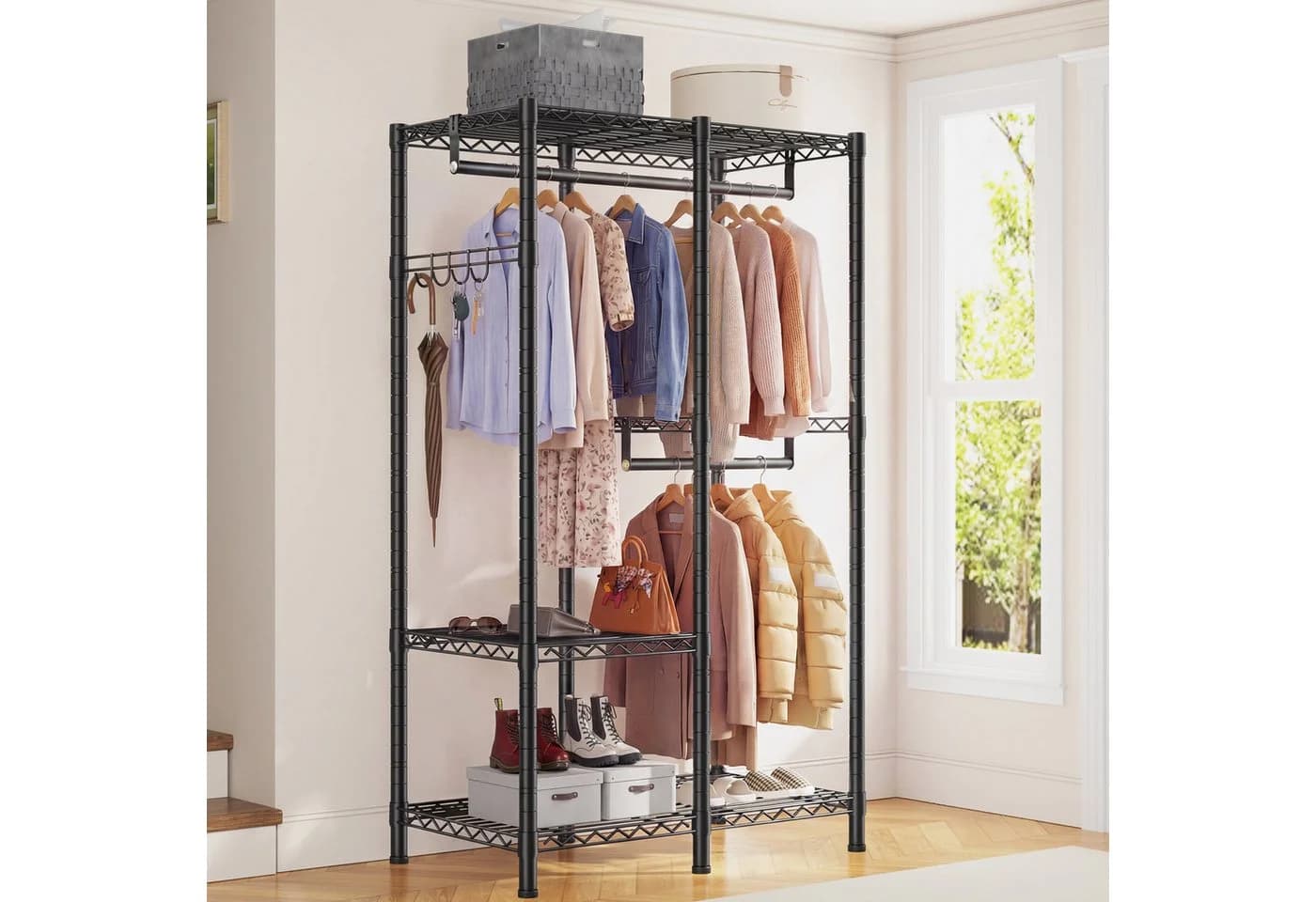 Klyvvo Kleiderständer Offener Kleiderschrank Metall Schwarz - Bild 3