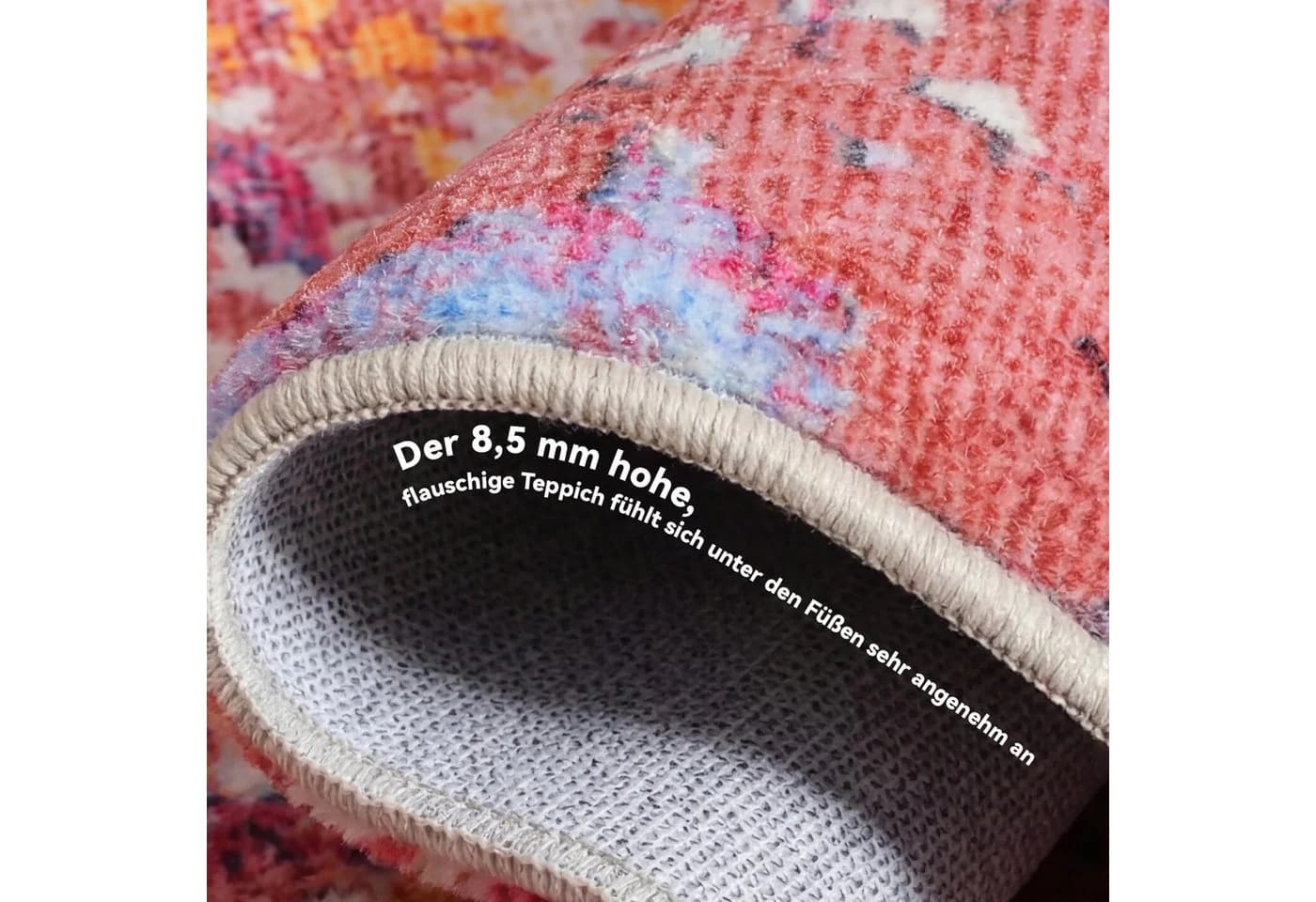 Klyvvo Teppich Boho Abstrakt Kurzflor Rutschfest - Bild 5