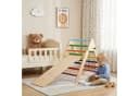 TLGREEN Klettergerüst Indoor Klappbar, 2 in 1 Kletterdreieck mit Rutsche, Holz Montessori Motorik Spielzeug Bild 2
