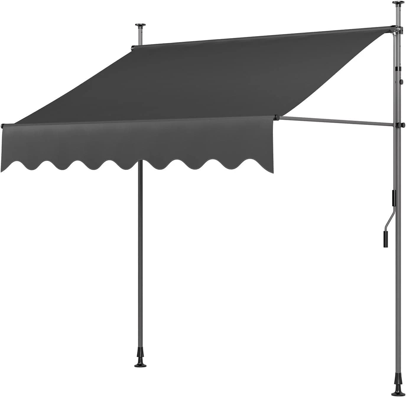 TLGREEN Klemmmarkise Balkon Sonnenschutz Grau Beige Blau