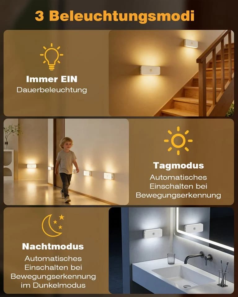 skelo LED Nachtlicht mit Bewegungsmelder, 3 Farbtemperaturen, dimmbar - Bild 4
