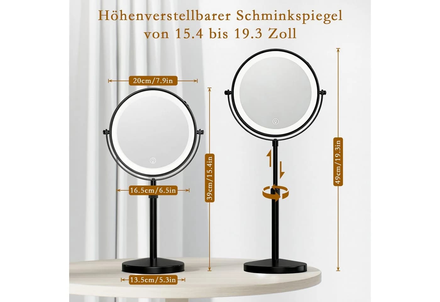 skelo Kosmetikspiegel 10-fach Vergrößerung Silber - Bild 5