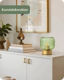 EDISHINE Nachttischlampe Retro Grün Candy-Glas-Schirm LED warmweiß Bild 1