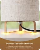 EDISHINE LED Nachttischlampe 2er-Set E27 Warmweiß Metallgestell Bild 4