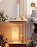 EDISHINE LED Nachttischlampe 2er-Set E27 Warmweiß Metallgestell Bild 5