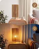 EDISHINE Nachttischlampen 2er-Set Mattgold E27 LED Warmweiß Bild 5