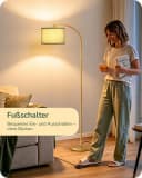 EDISHINE Bogenlampe Stehlampe E27 LED inklusive Gold Beige Bild 4