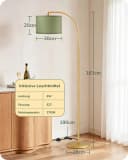 EDISHINE Bogenlampe Stehlampe E27 LED inklusive Gold Beige Bild 5