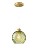 EDISHINE Pendelleuchte Wellenglas Mintgrün E27 LED Bild 1