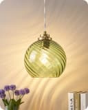 EDISHINE Pendelleuchte Wellenglas Mintgrün E27 LED Bild 2