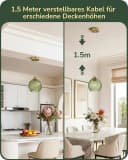 EDISHINE Pendelleuchte Wellenglas Mintgrün E27 LED Bild 5