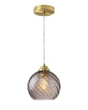 EDISHINE Pendelleuchte Rauchgrau Glas Messing E27 LED Bild 1