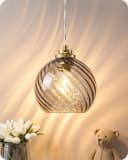 EDISHINE Pendelleuchte Rauchgrau Glas Messing E27 LED Bild 2