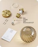 EDISHINE Pendelleuchte Rauchgrau Glas Messing E27 LED Bild 4