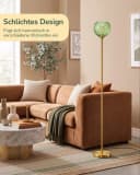 EDISHINE LED Stehlampe mit Glaslampenschirm, Warmweiß, mintgrün/gold Bild 1
