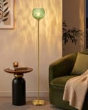 EDISHINE LED Stehlampe mit Glaslampenschirm, Warmweiß, mintgrün/gold Bild 2