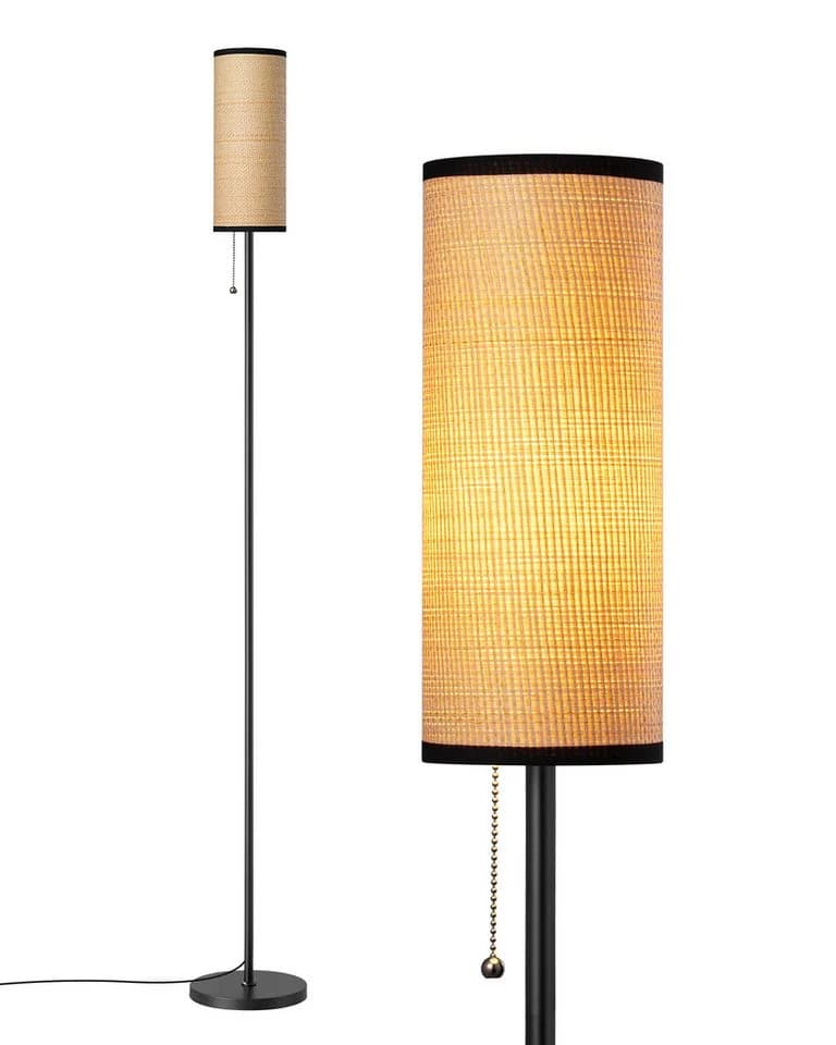 EDISHINE Stehlampe Schwarz LED Seilgeflecht Marmorfuß Modern
