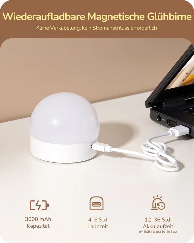 EDISHINE Wandleuchte 2er Set Akku mit Fernbedienung - Bild 5