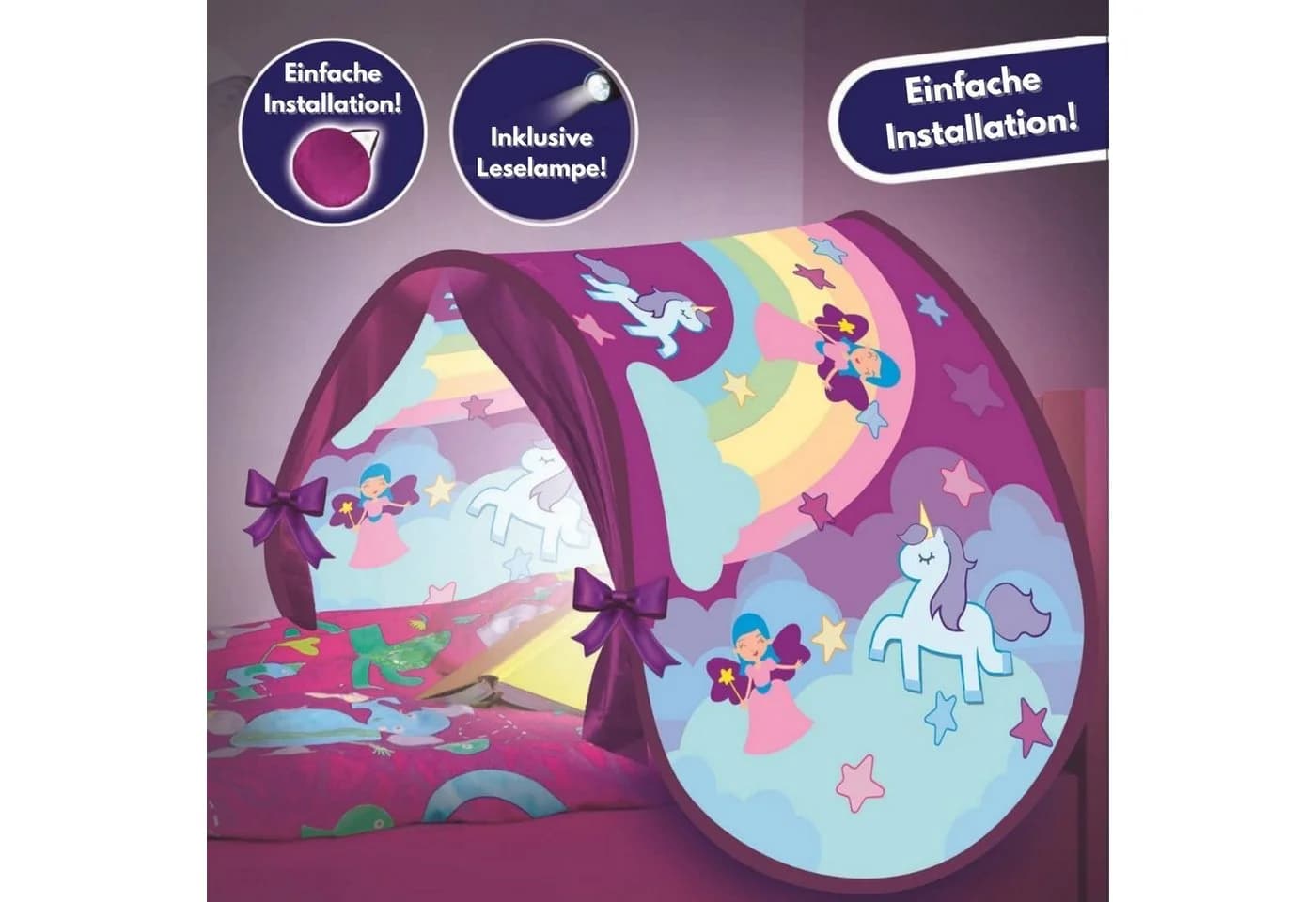 Best Direct® Sleepfun Tent® Pop-up Bettzelt mit LED-Lampe